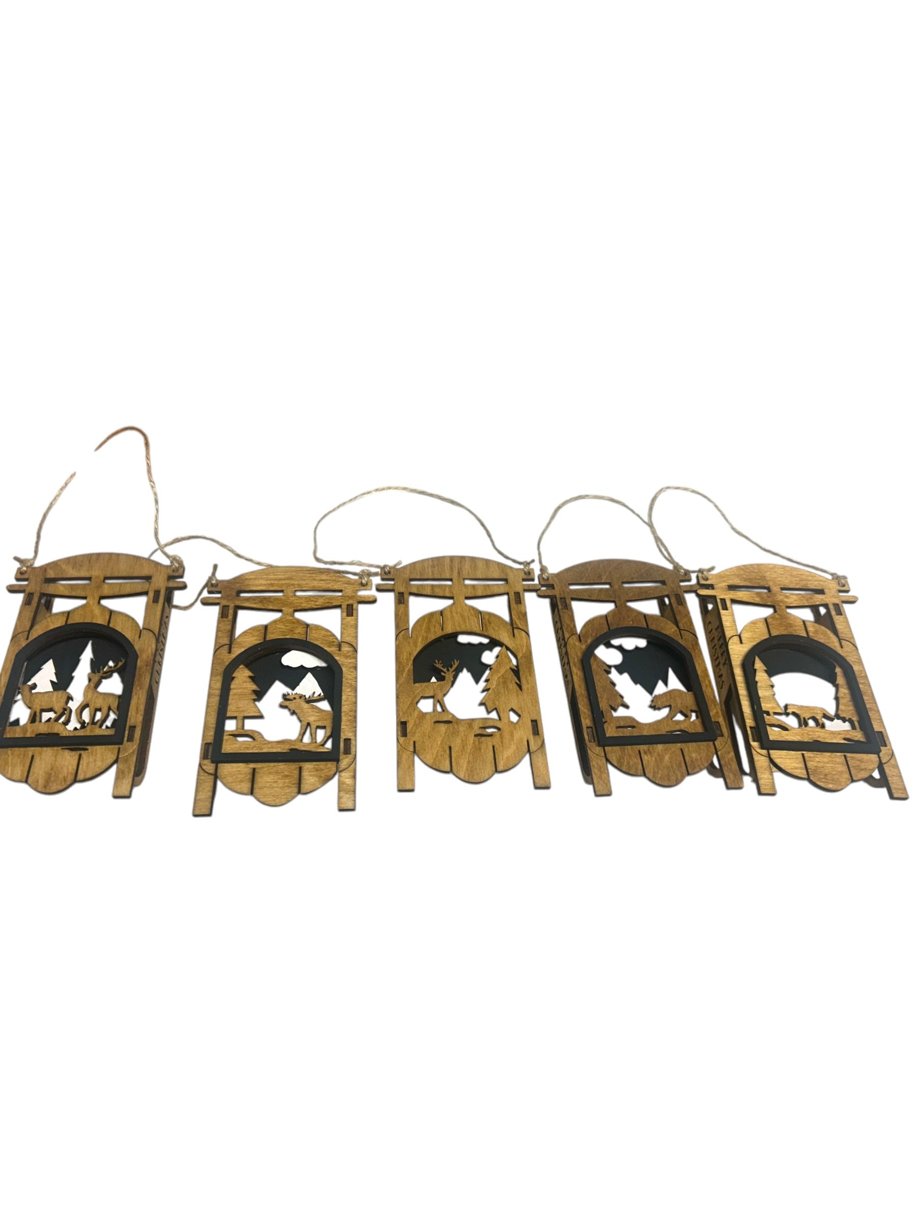 Moose Sleigh Ornaments