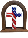 Floating Cross with American Flag